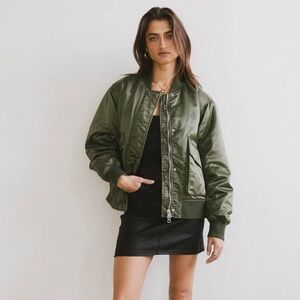 Bohme Rylee Satin Bomber Jacket